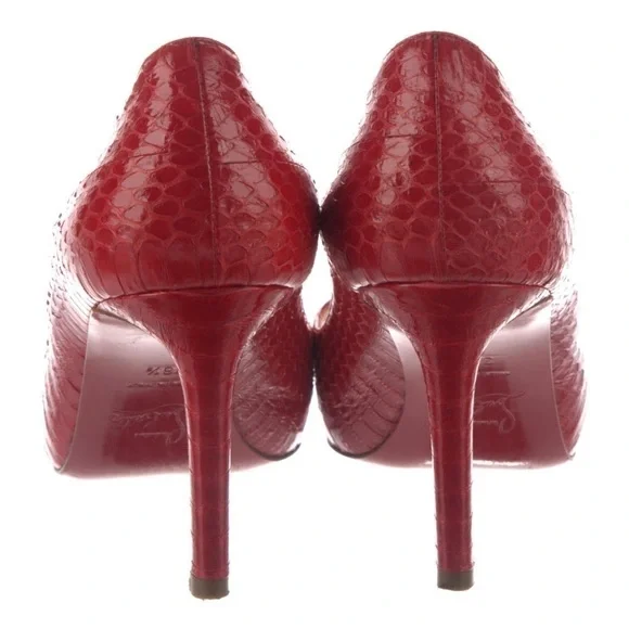 Christian Louboutin Snakeskin Animal Print Pumps - Picture 4 of 6